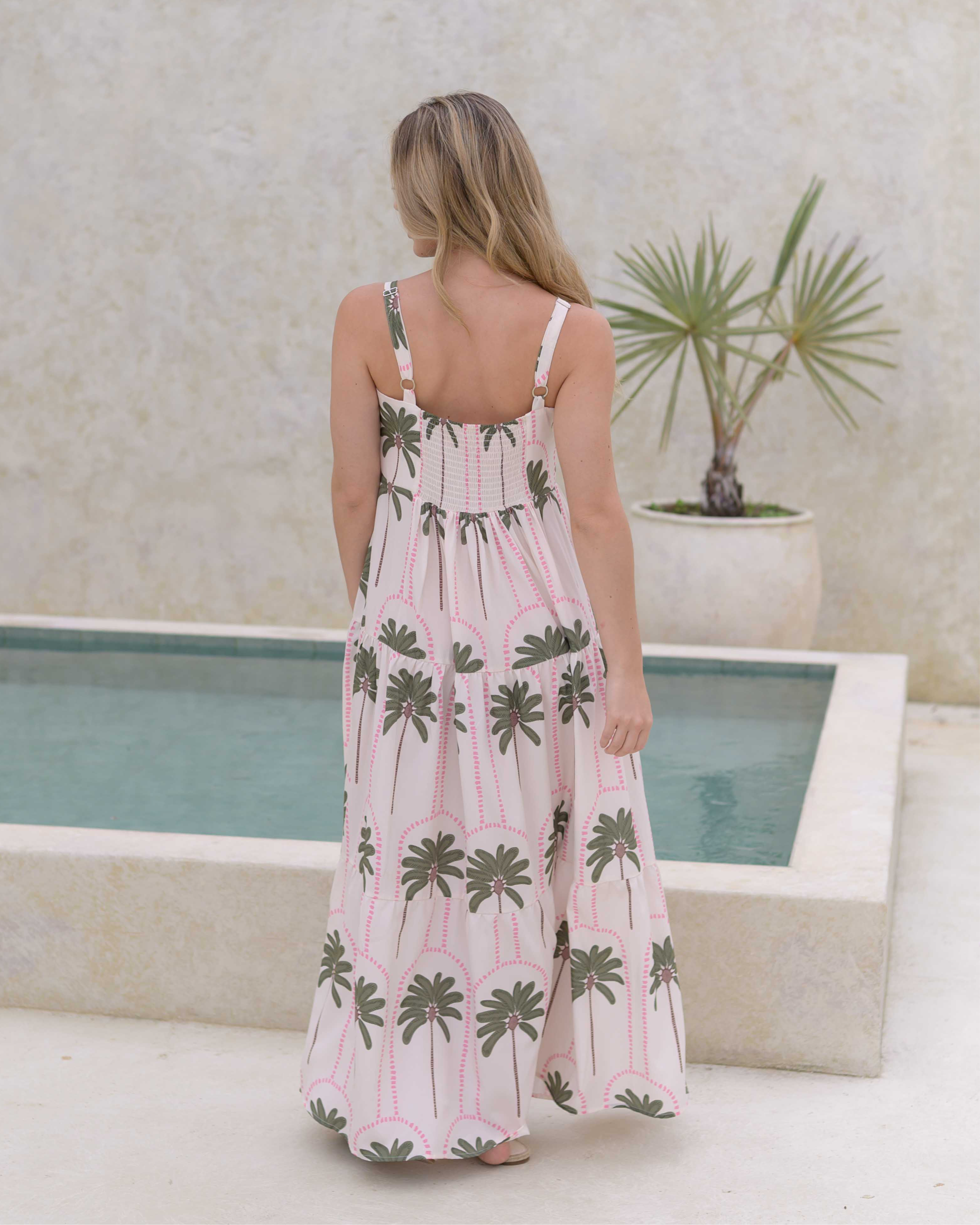 Vestido Lily Palmas Marfil