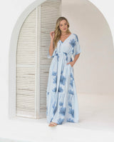 Vestido Elodia Flores Azul