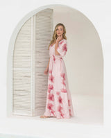 Vestido Elodia Flores Rosa