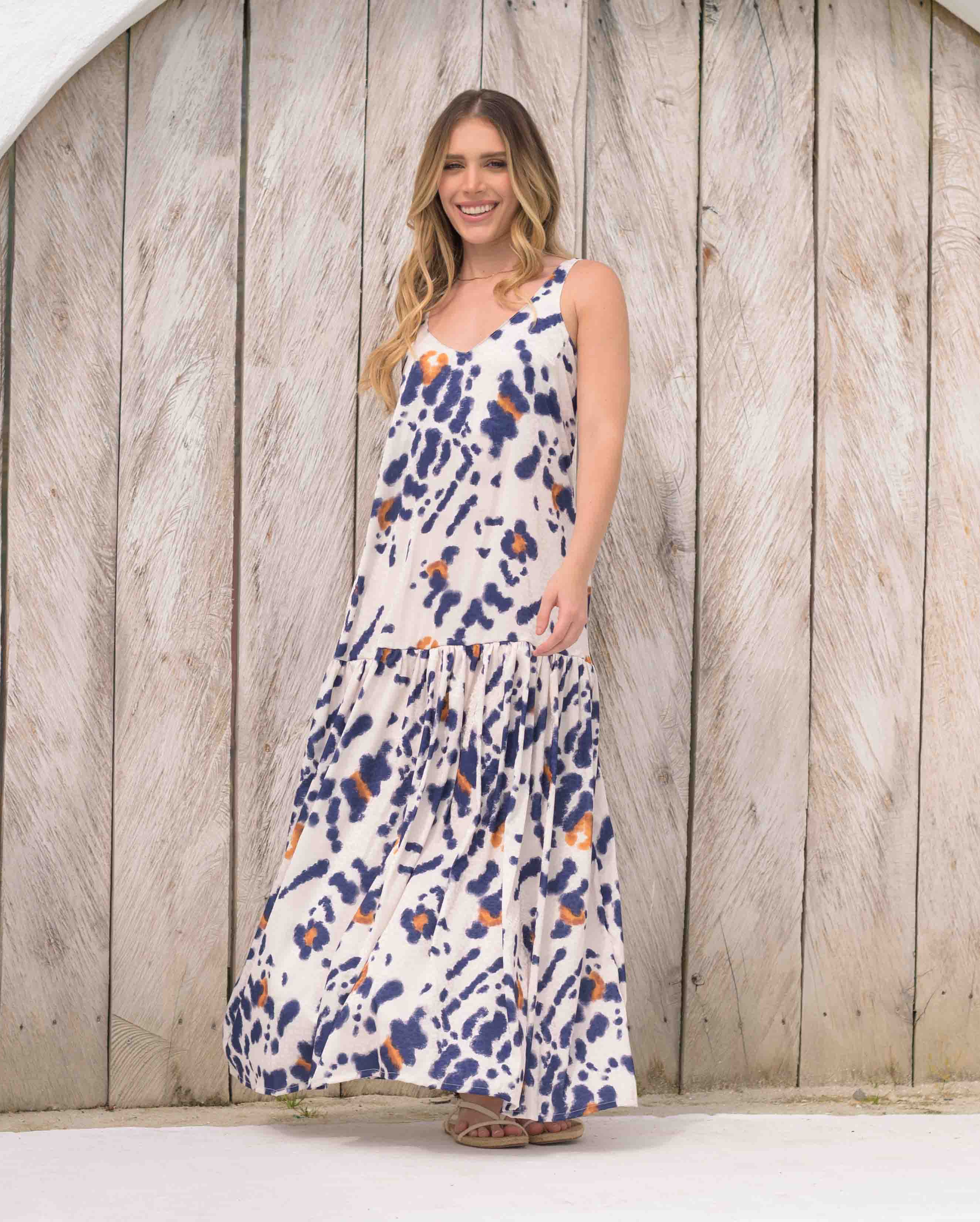 Vestido Marcia Print Azul