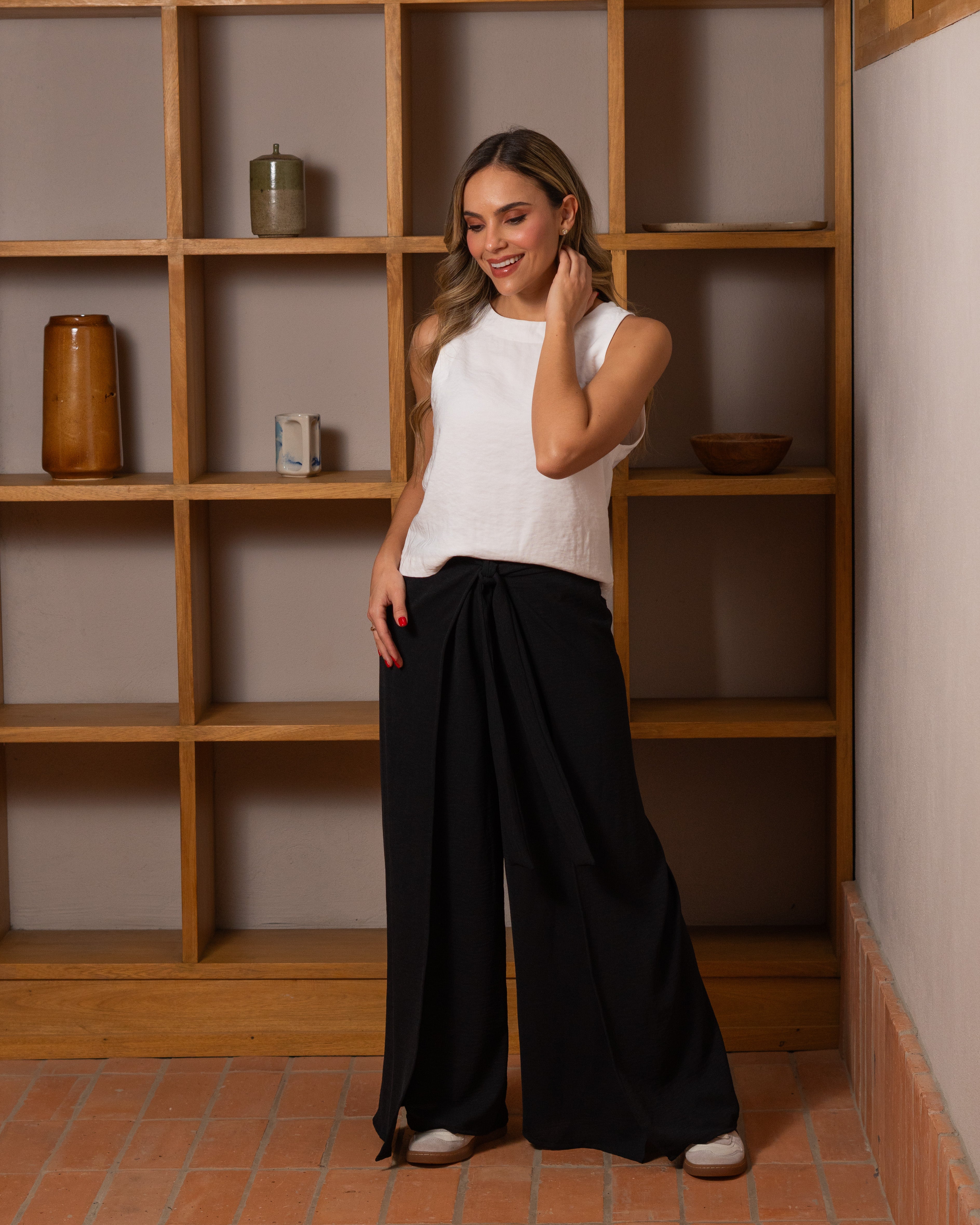 Pantalón Paulina plane negro