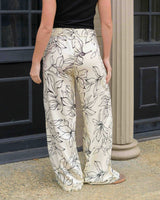 Pantalon Cande Flores Marfil