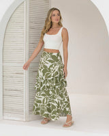 Falda Karen flores verde