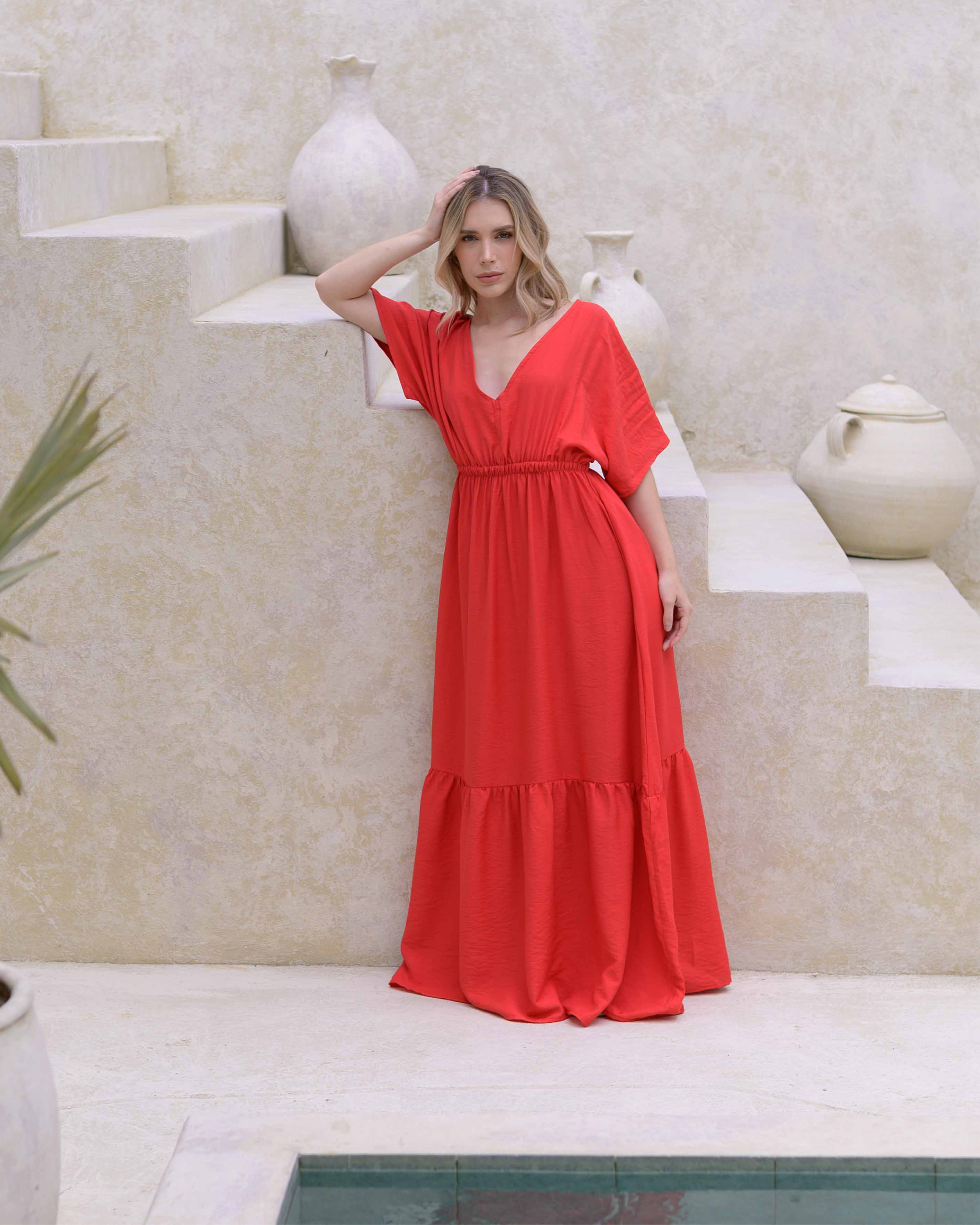 Vestido Elodia Plane Red