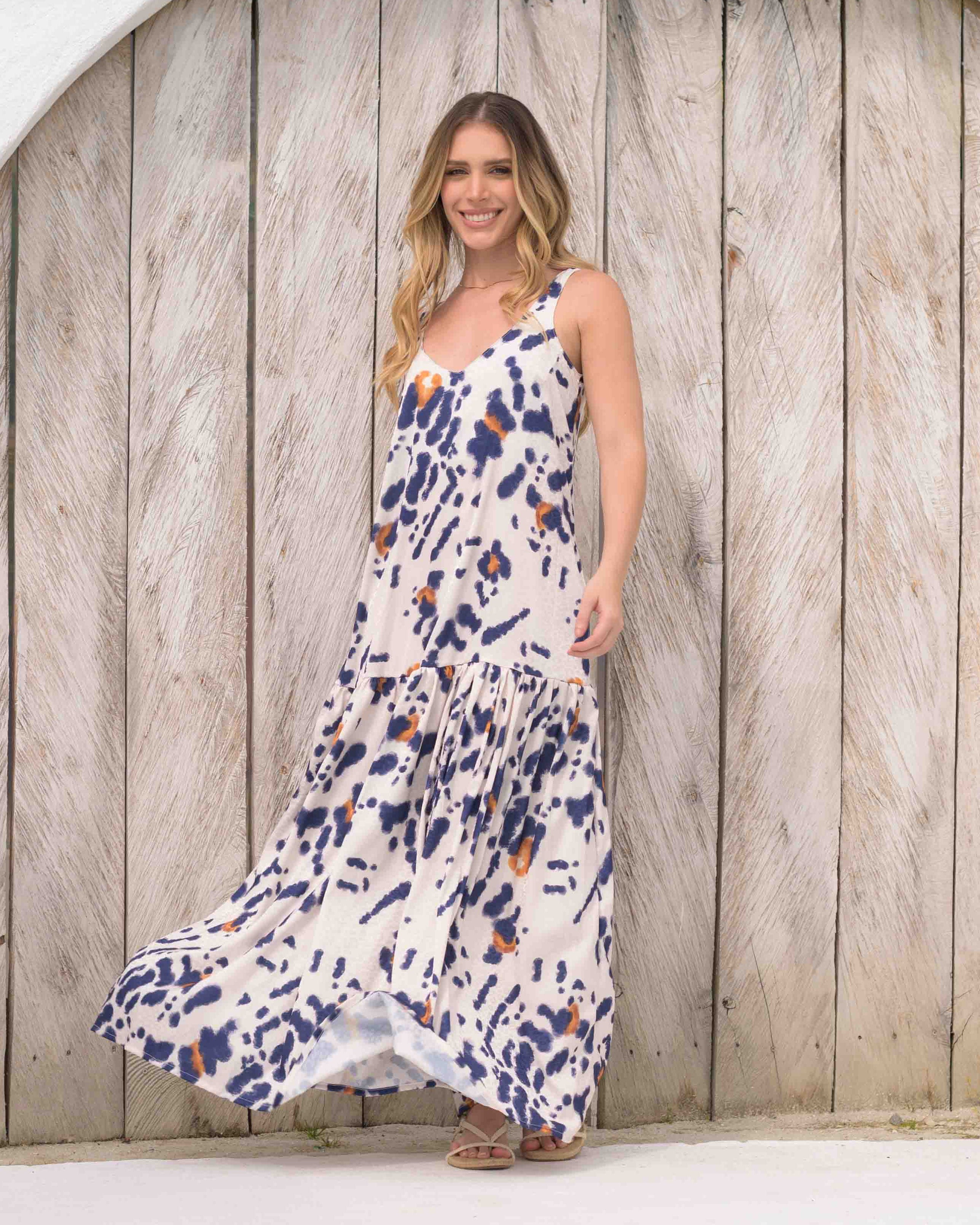 Vestido Marcia Print Azul