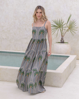 Vestido Lily Palmas Verde