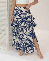 Falda Karen hojas azul