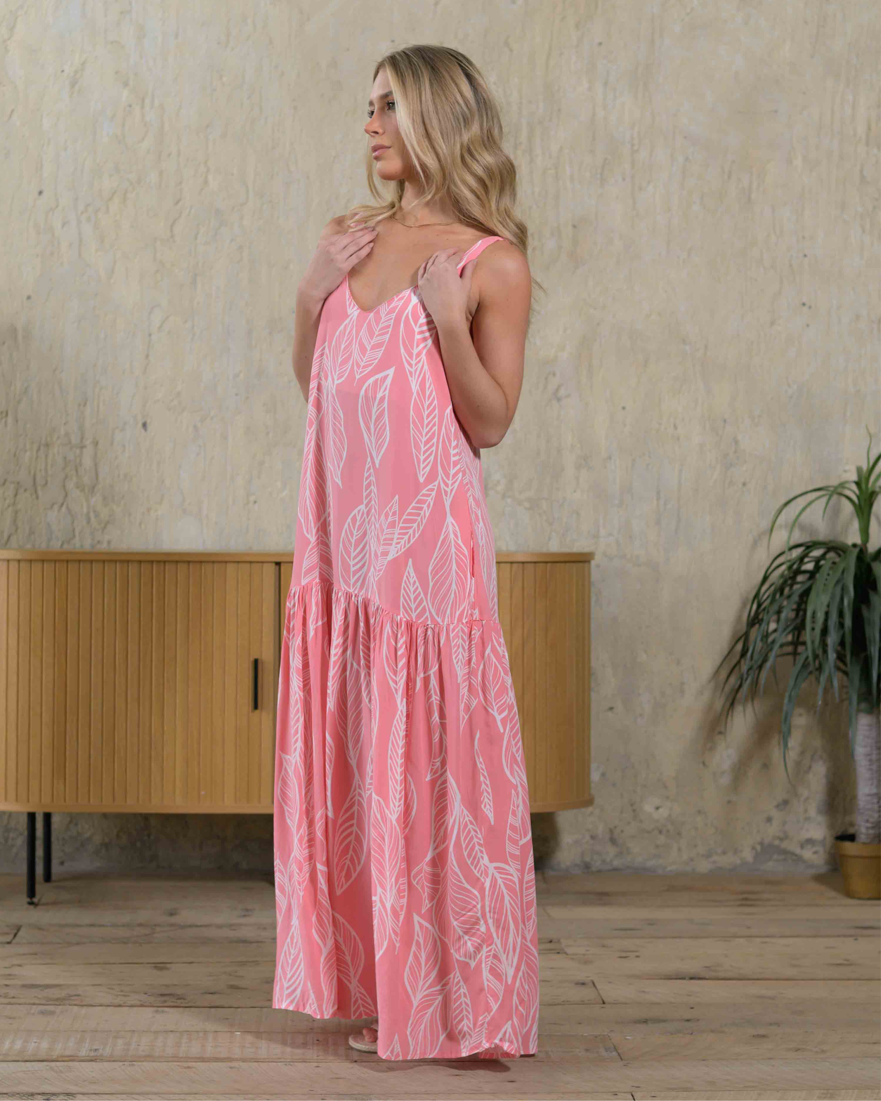 Vestido Marcia Hojas Pink