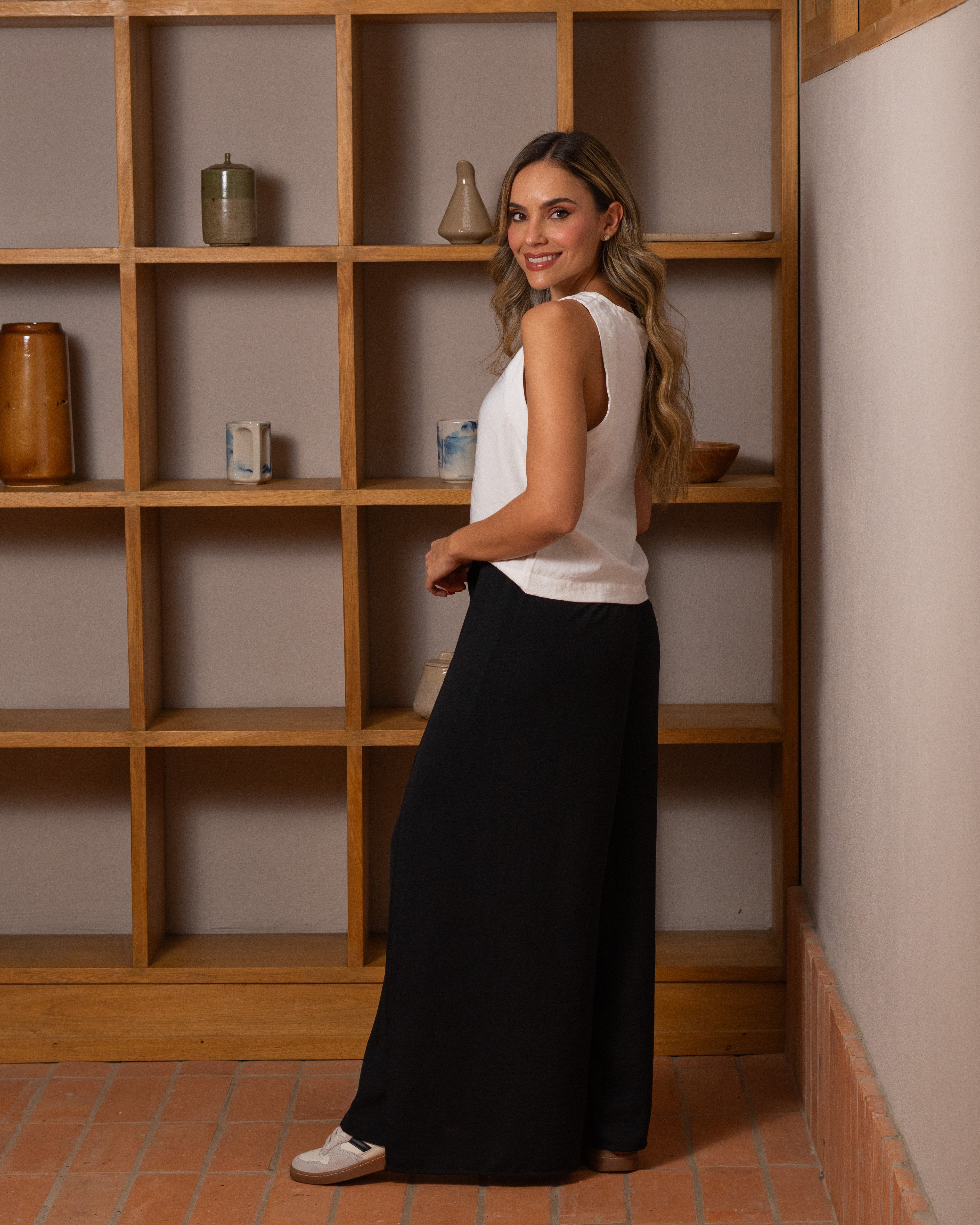 Pantalón Paulina plane negro