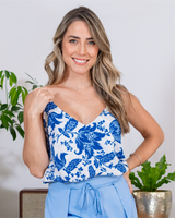 Blusa Unit Azul Flores