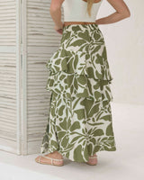 Falda Karen flores verde