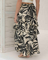 Falda Karen hojas negra