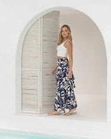 Falda Karen hojas azul