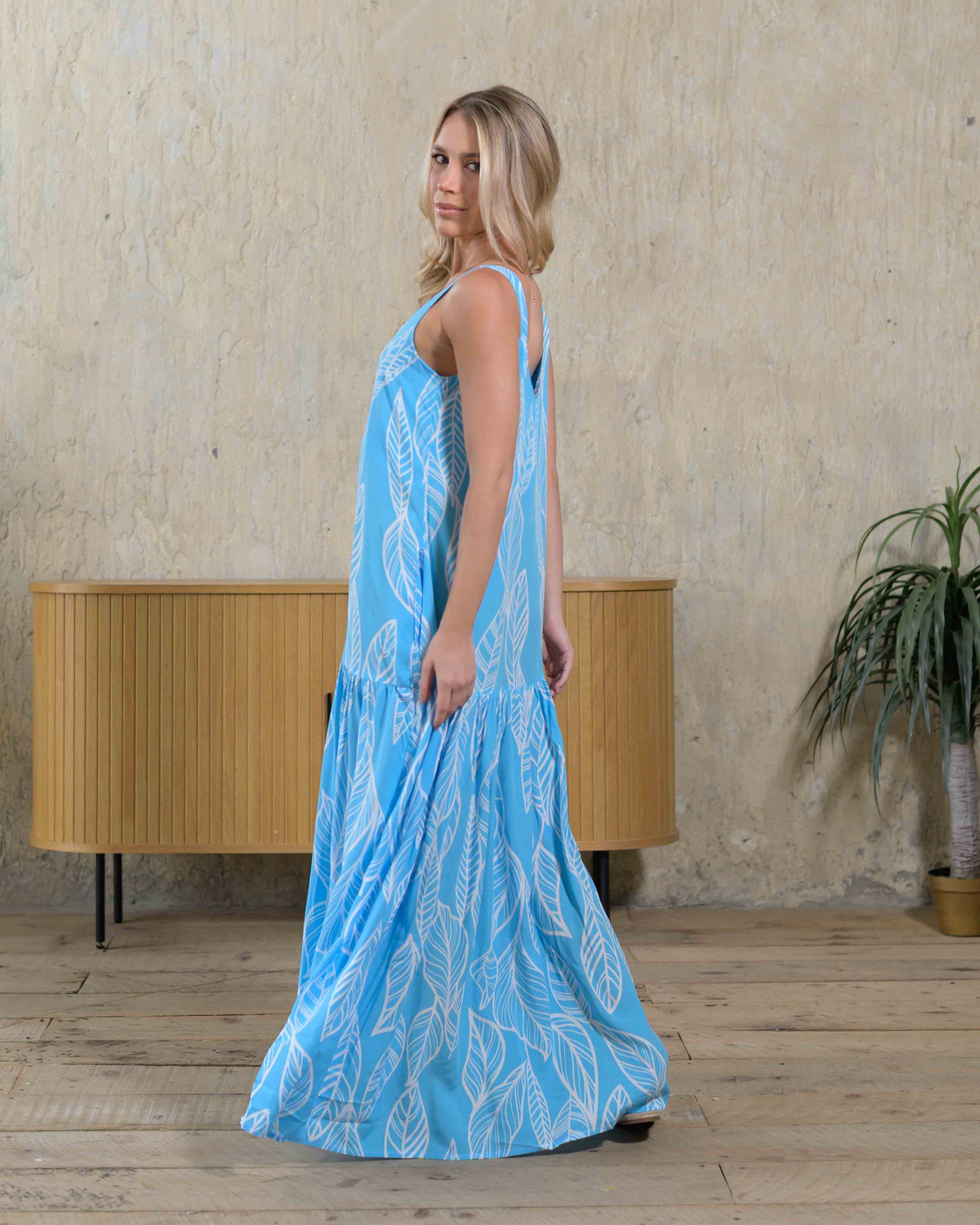 Vestido Marcia Hojas Blue