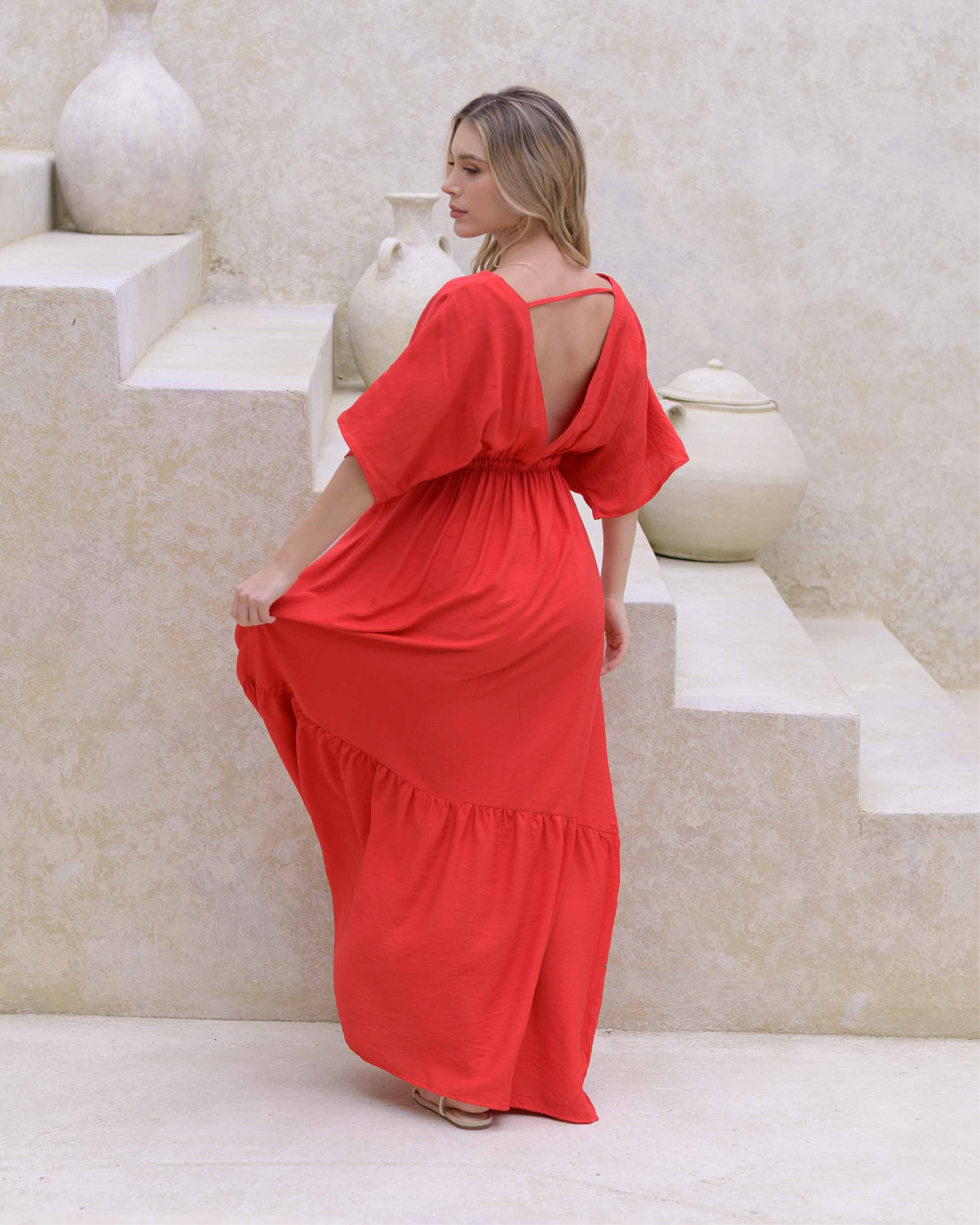 Vestido Elodia Plane Red