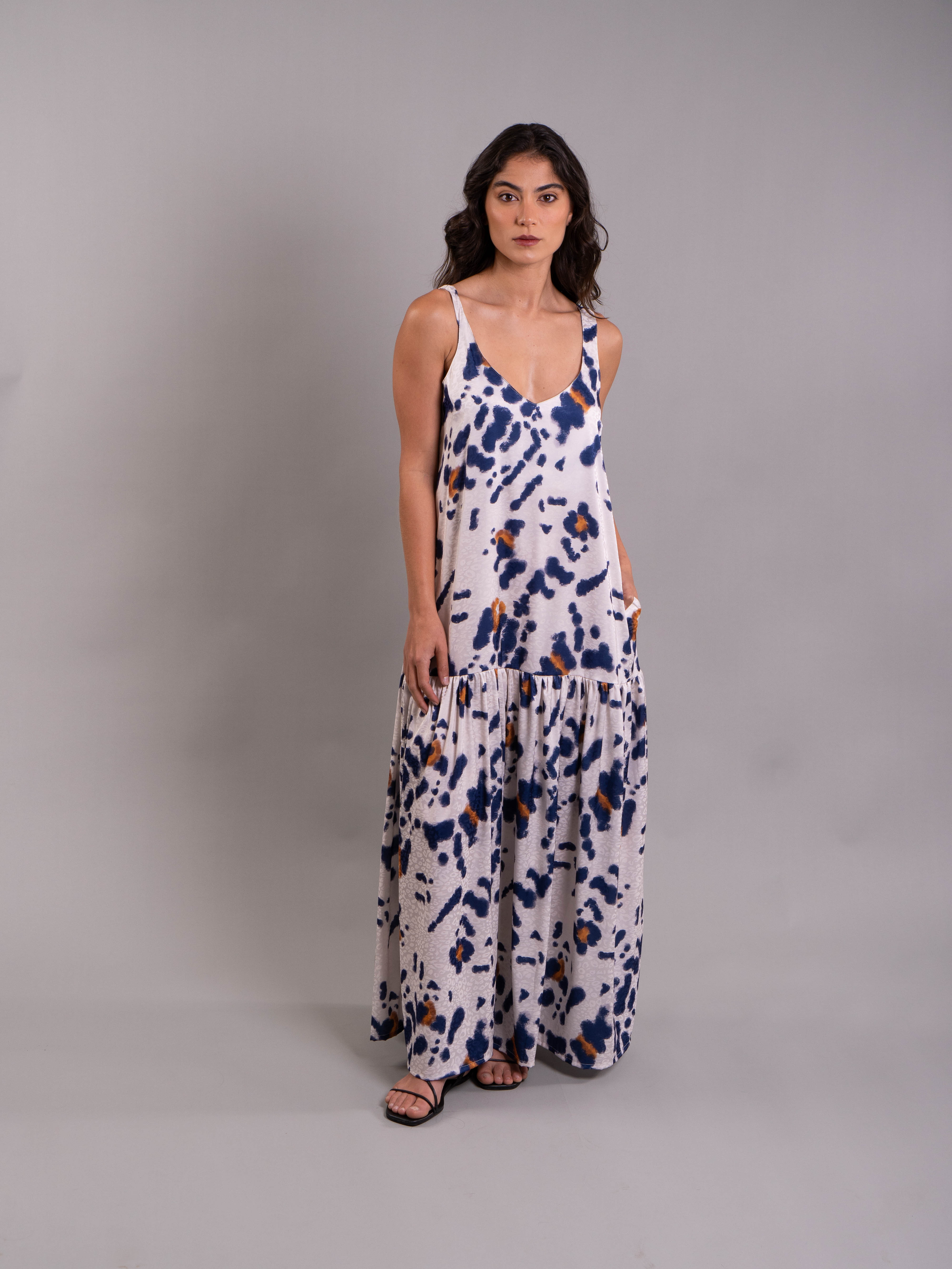 Vestido Marcia Print Azul