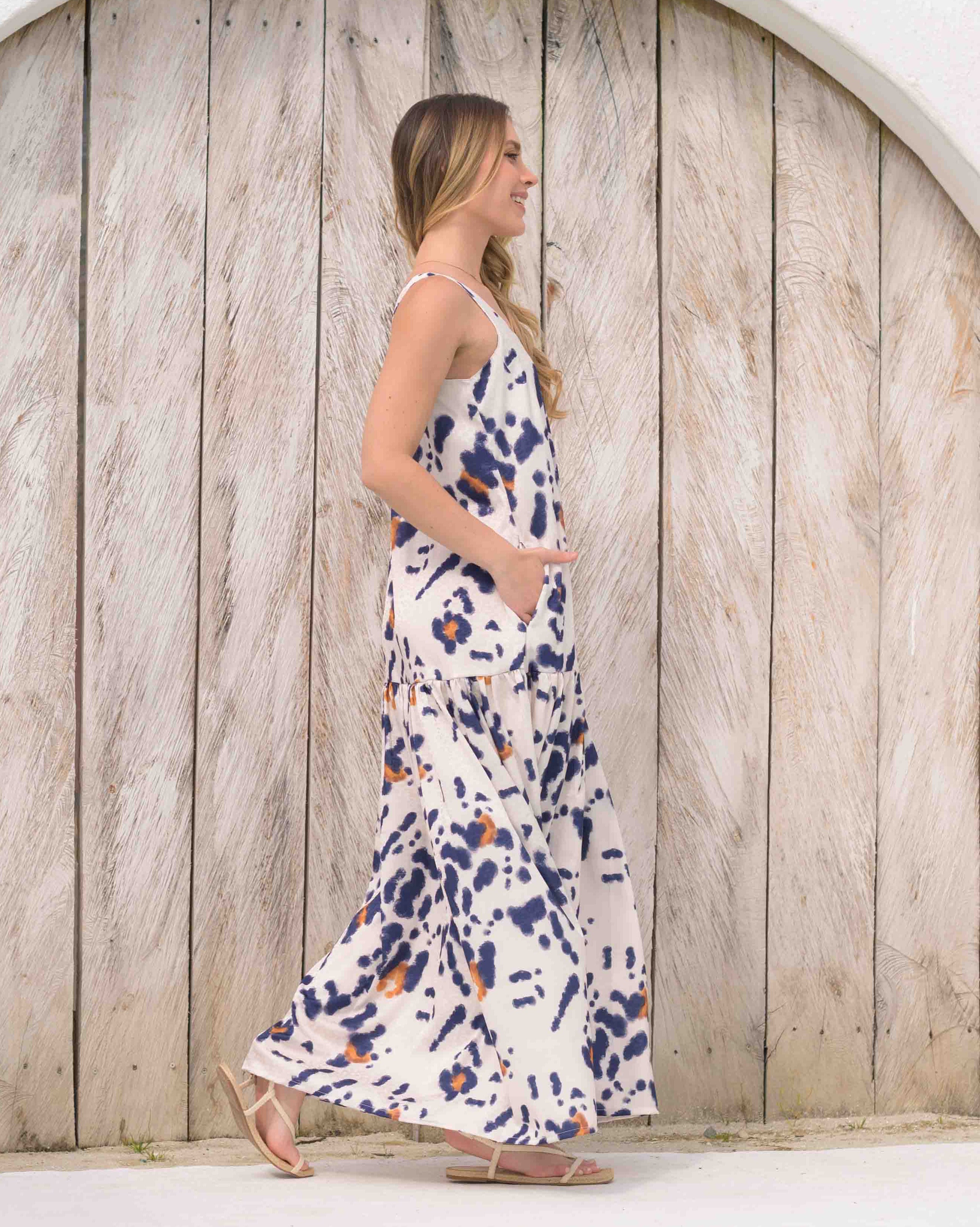 Vestido Marcia Print Azul