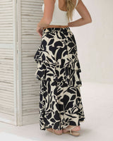 Falda Karen flores negra