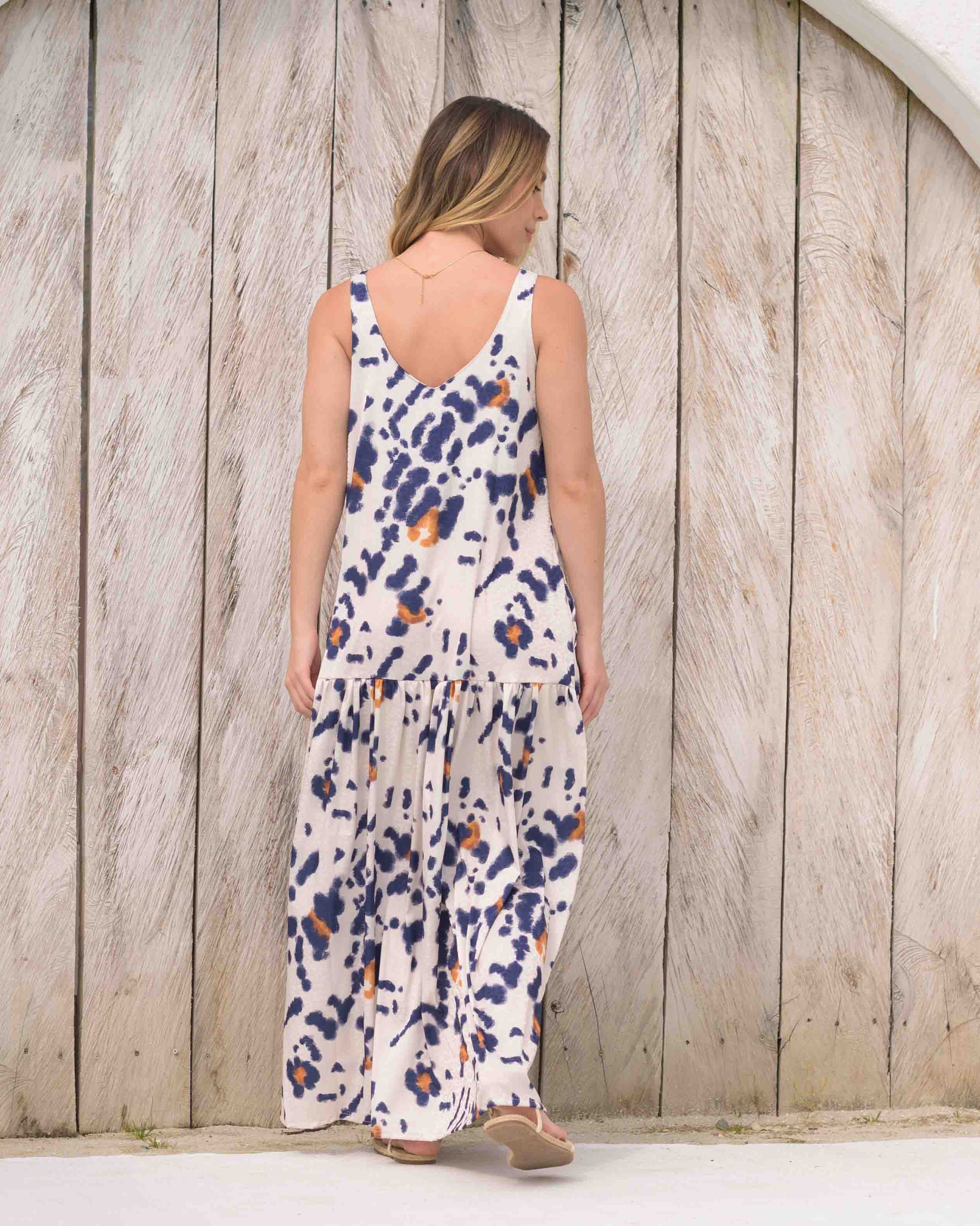 Vestido Marcia Print Azul