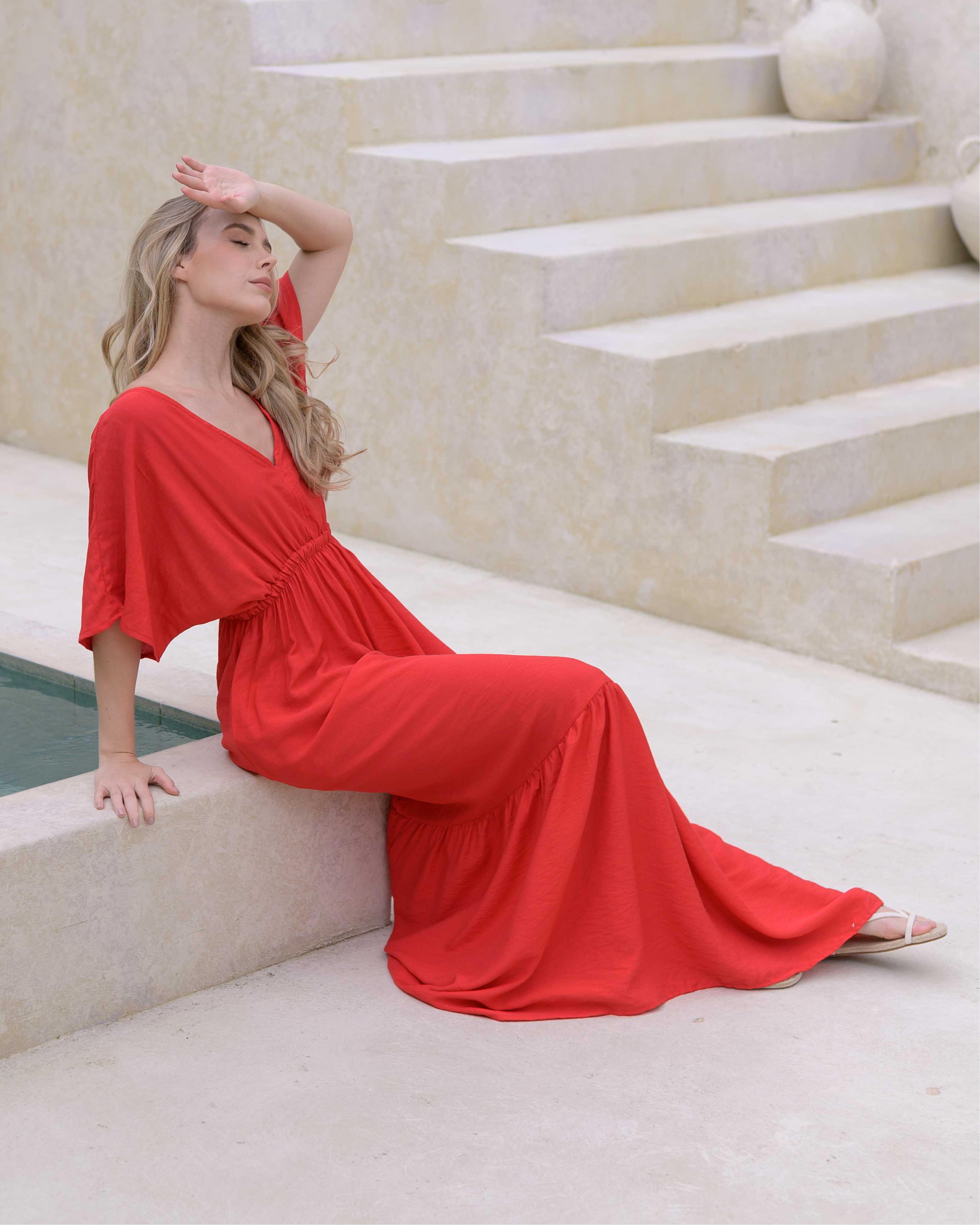 Vestido Elodia Plane Red