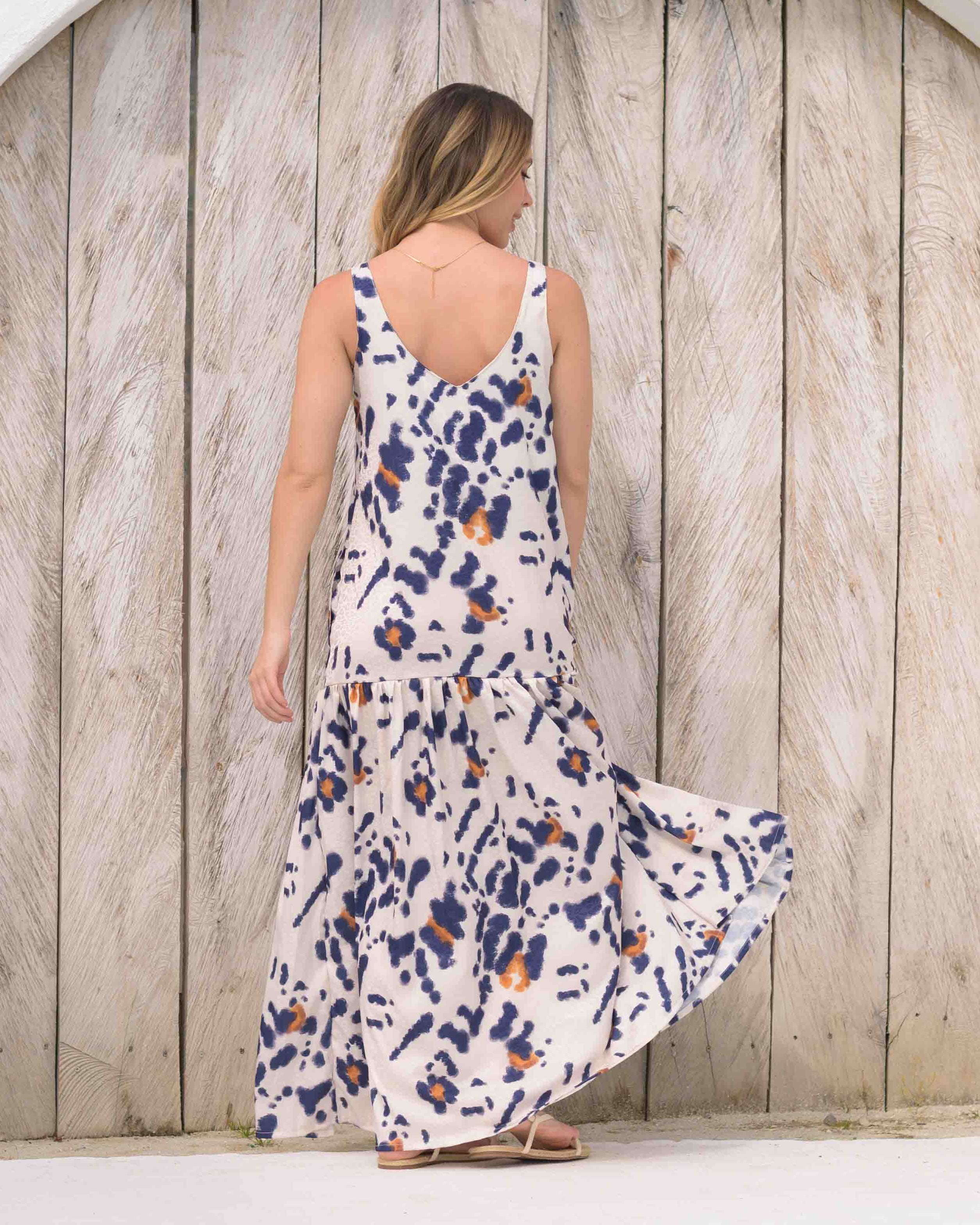 Vestido Marcia Print Azul