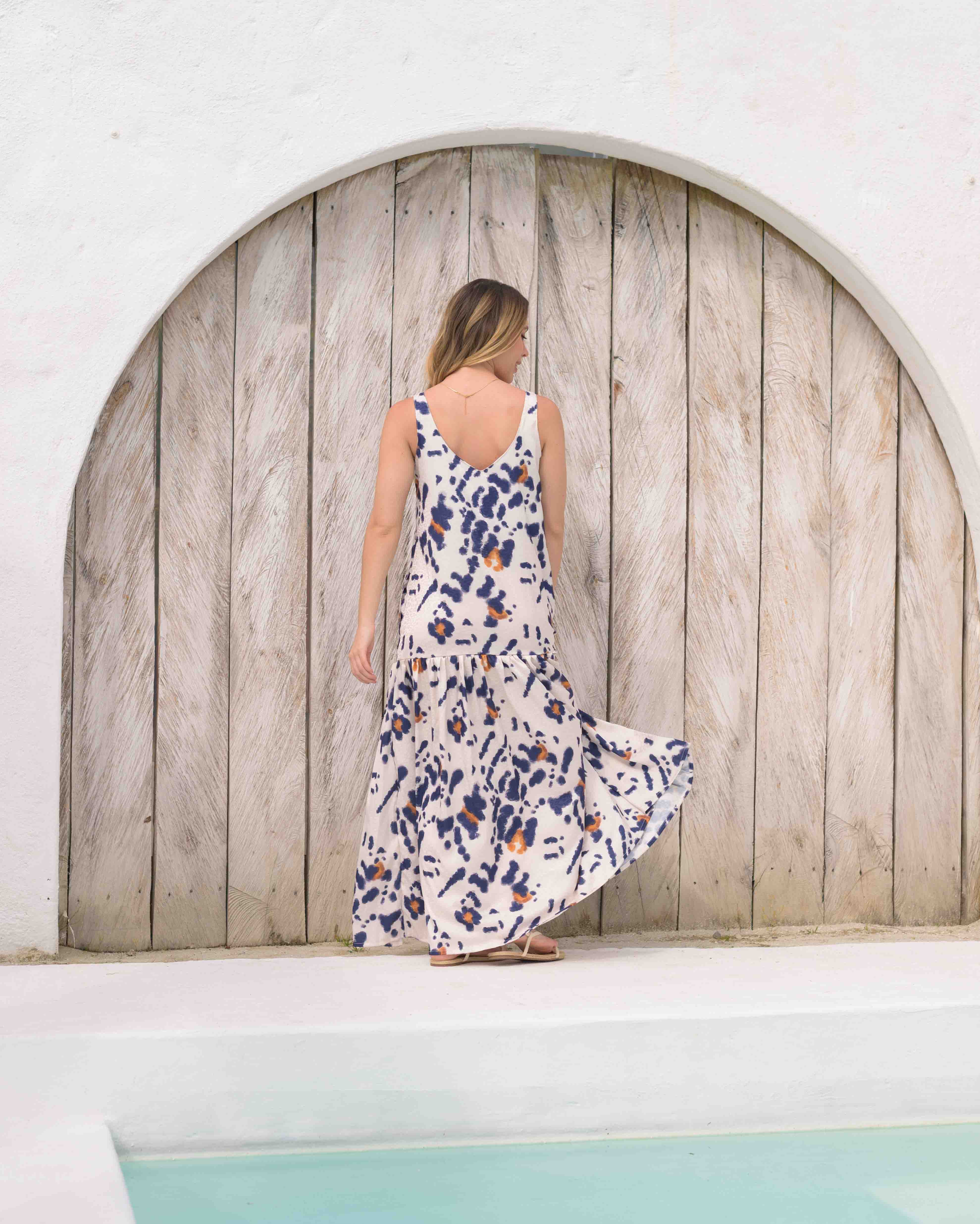 Vestido Marcia Print Azul
