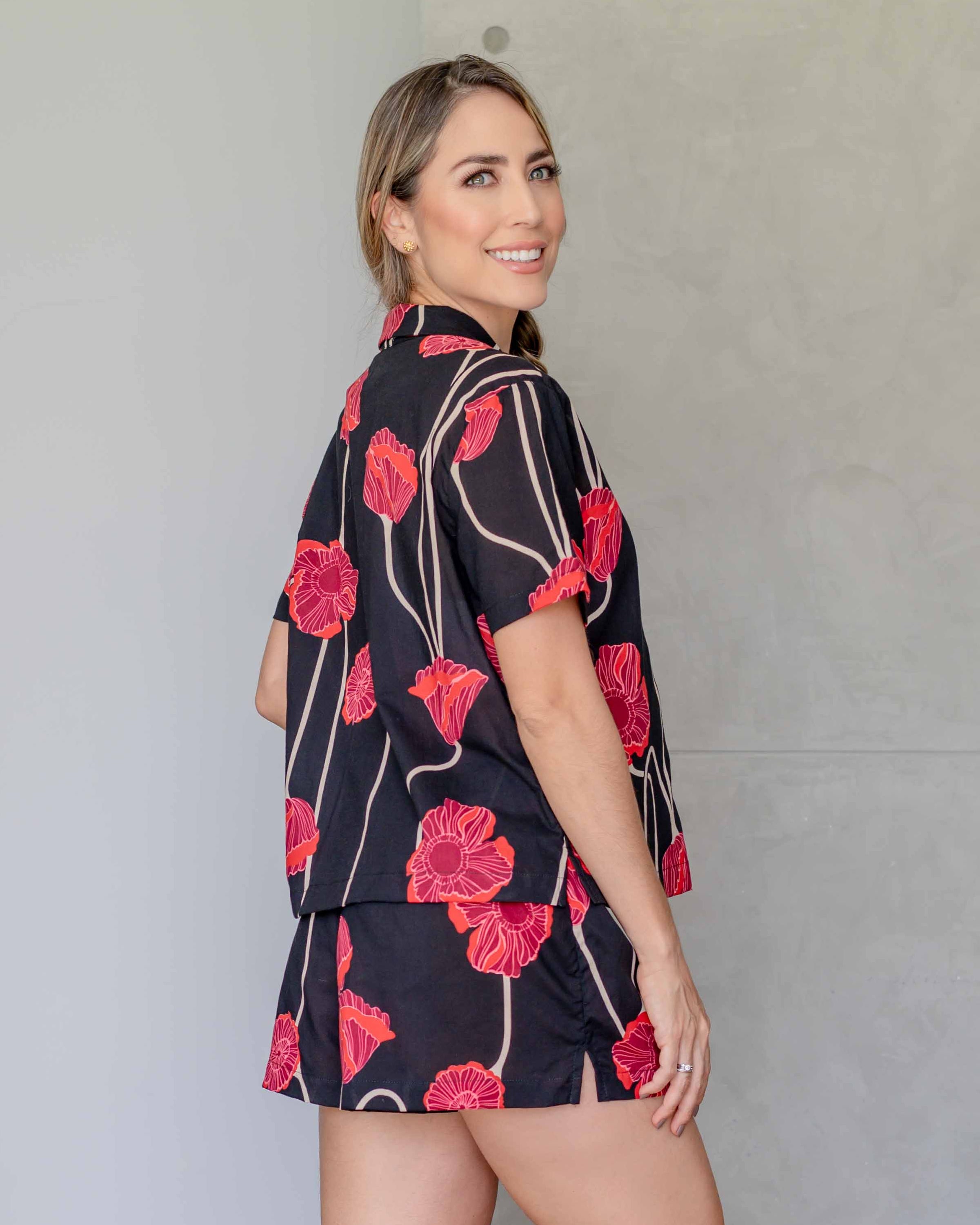 Pijama Short Tulipps Negra