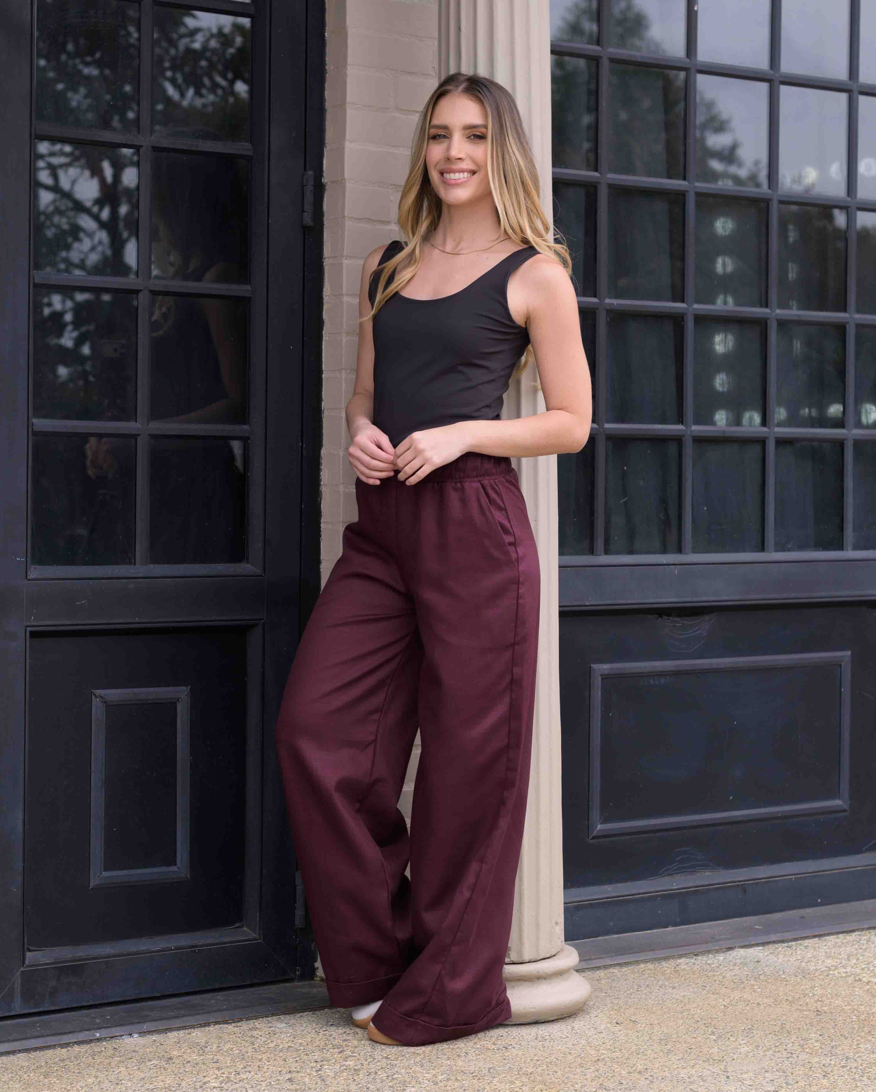 Pantalon Cande Plane Vino