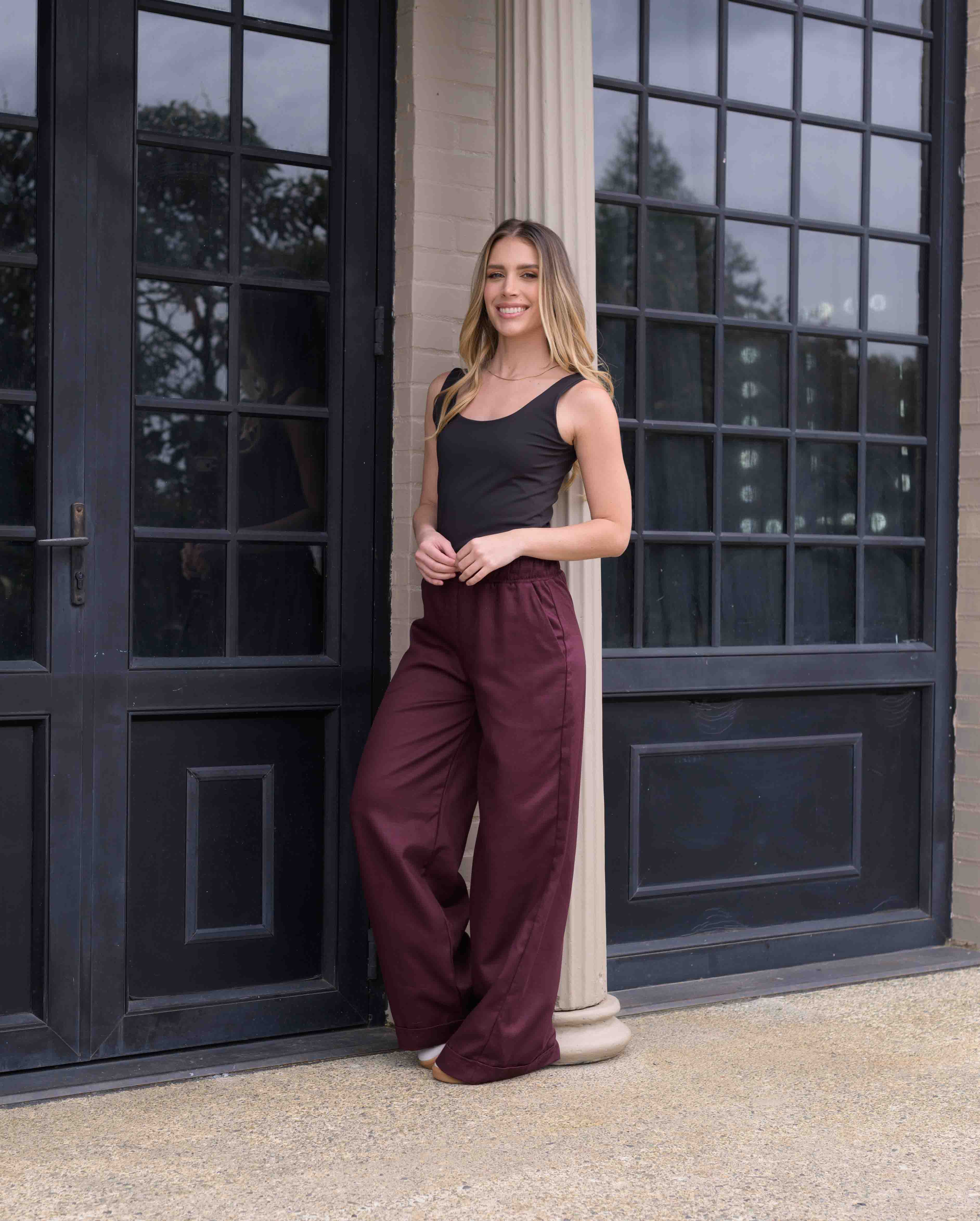 Pantalon Cande Plane Vino