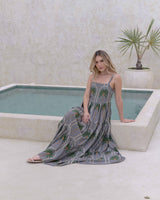Vestido Lily Palmas Verde
