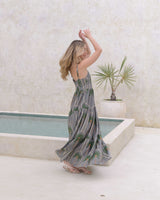 Vestido Lily Palmas Verde