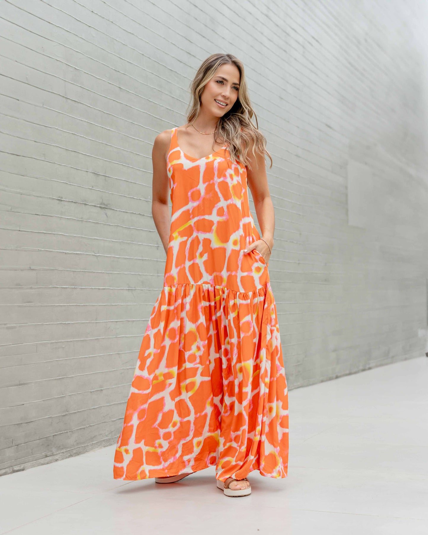 Vestido Marcia Africa Naranja