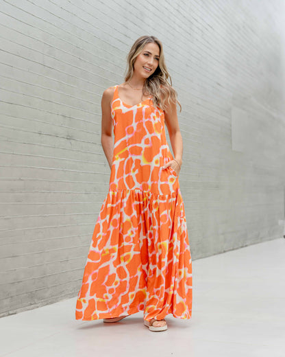 Vestido Marcia Africa Naranja