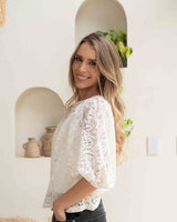Blusa Ivanna Lace Ivory
