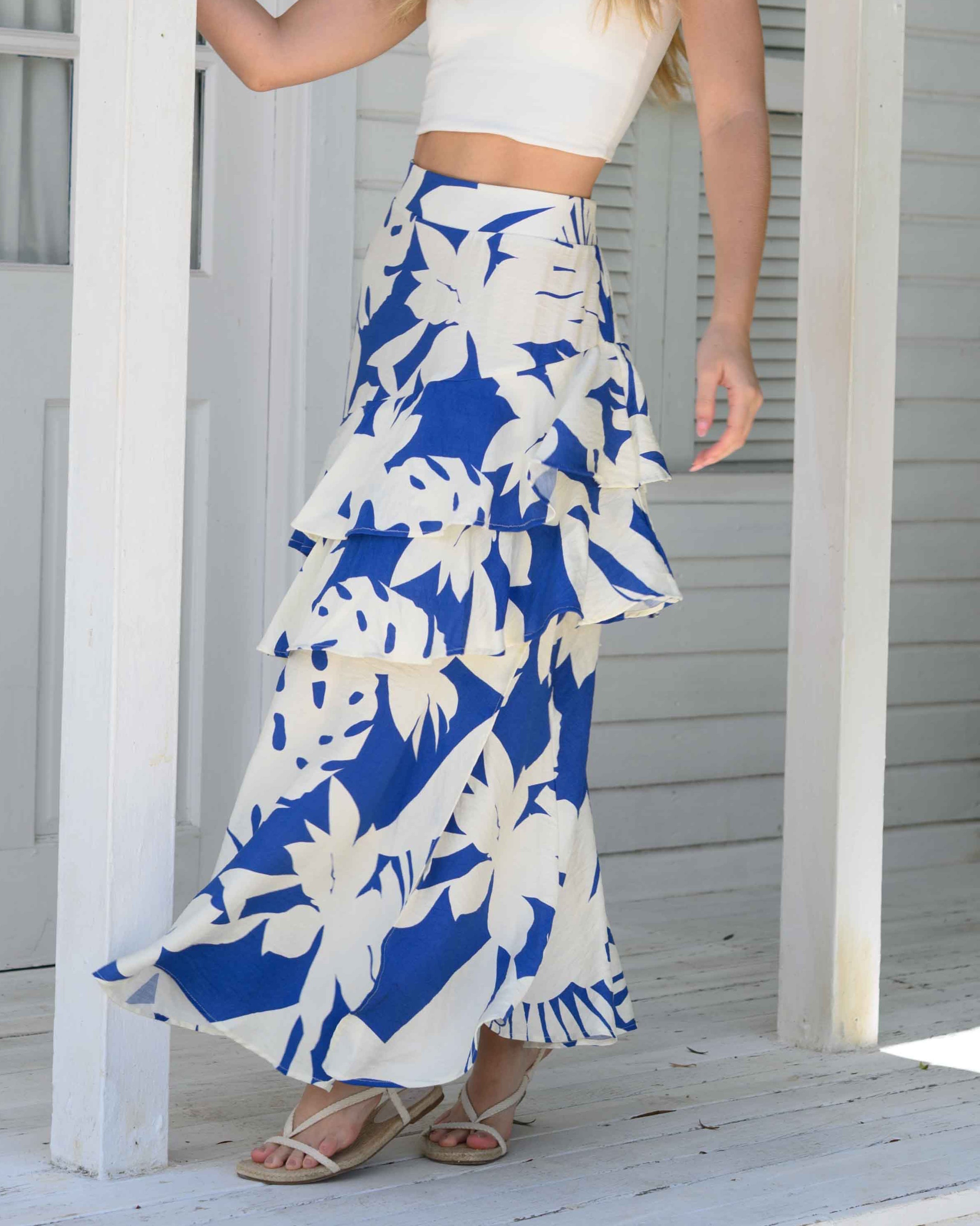 Falda Karen Hojas Blue