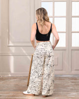 Pantalon Cande Flores Marfil