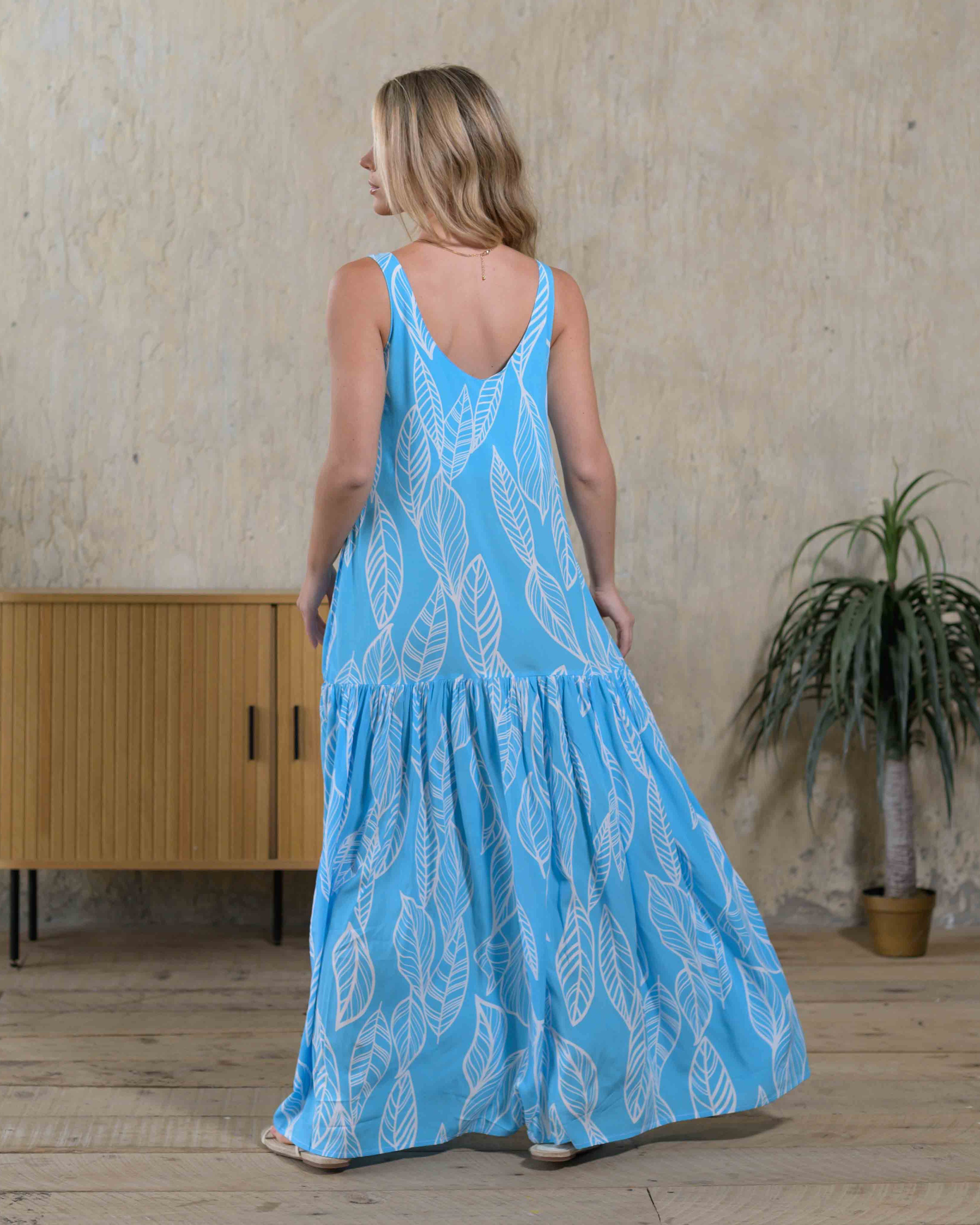 Vestido Marcia Hojas Blue