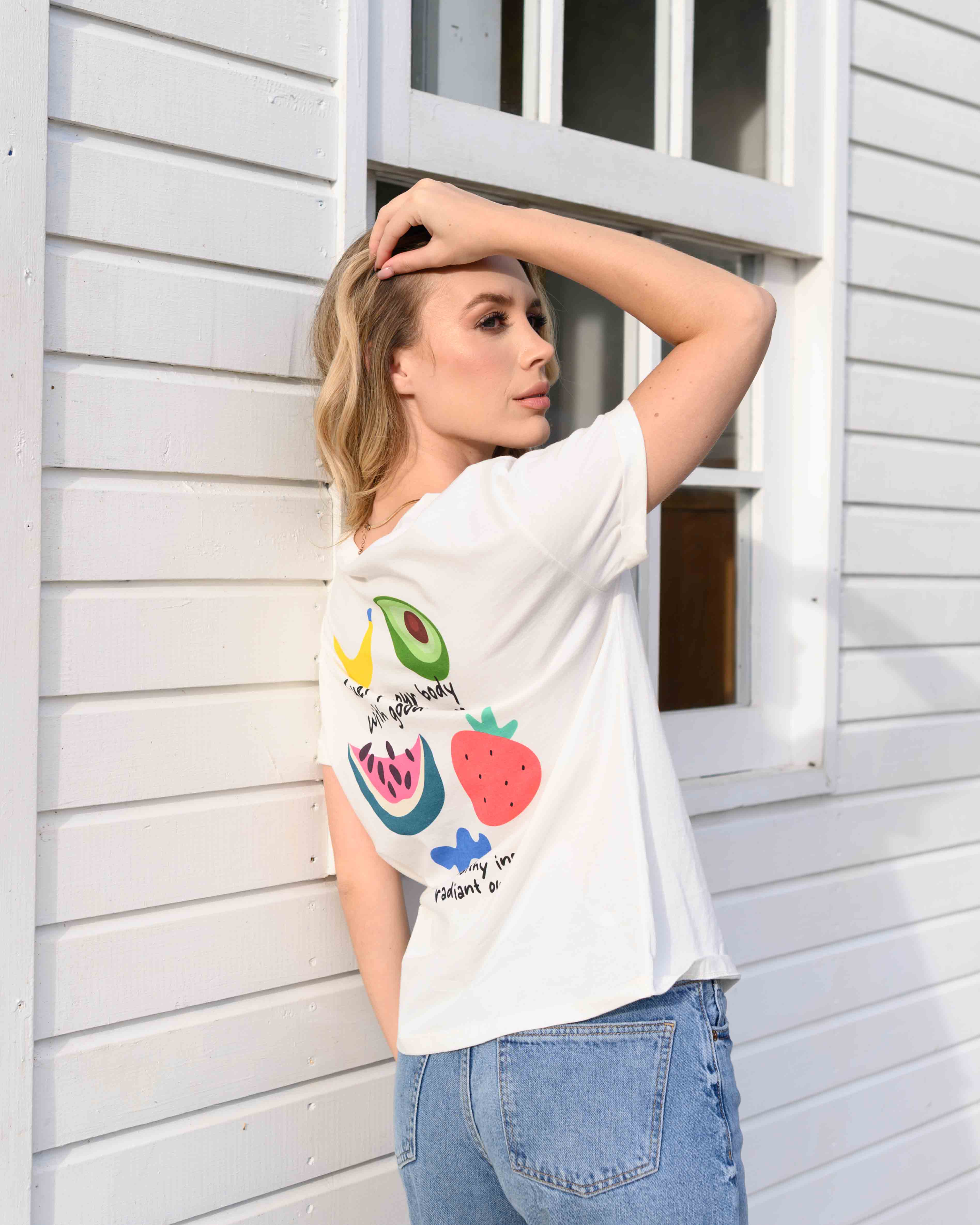 Camiseta Kila Fruits Marfil