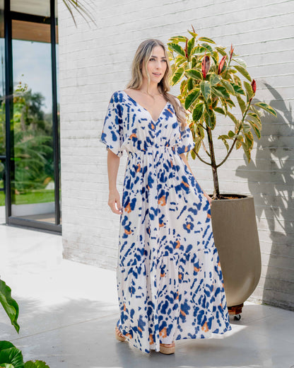 Vestido Elodia Print Azul