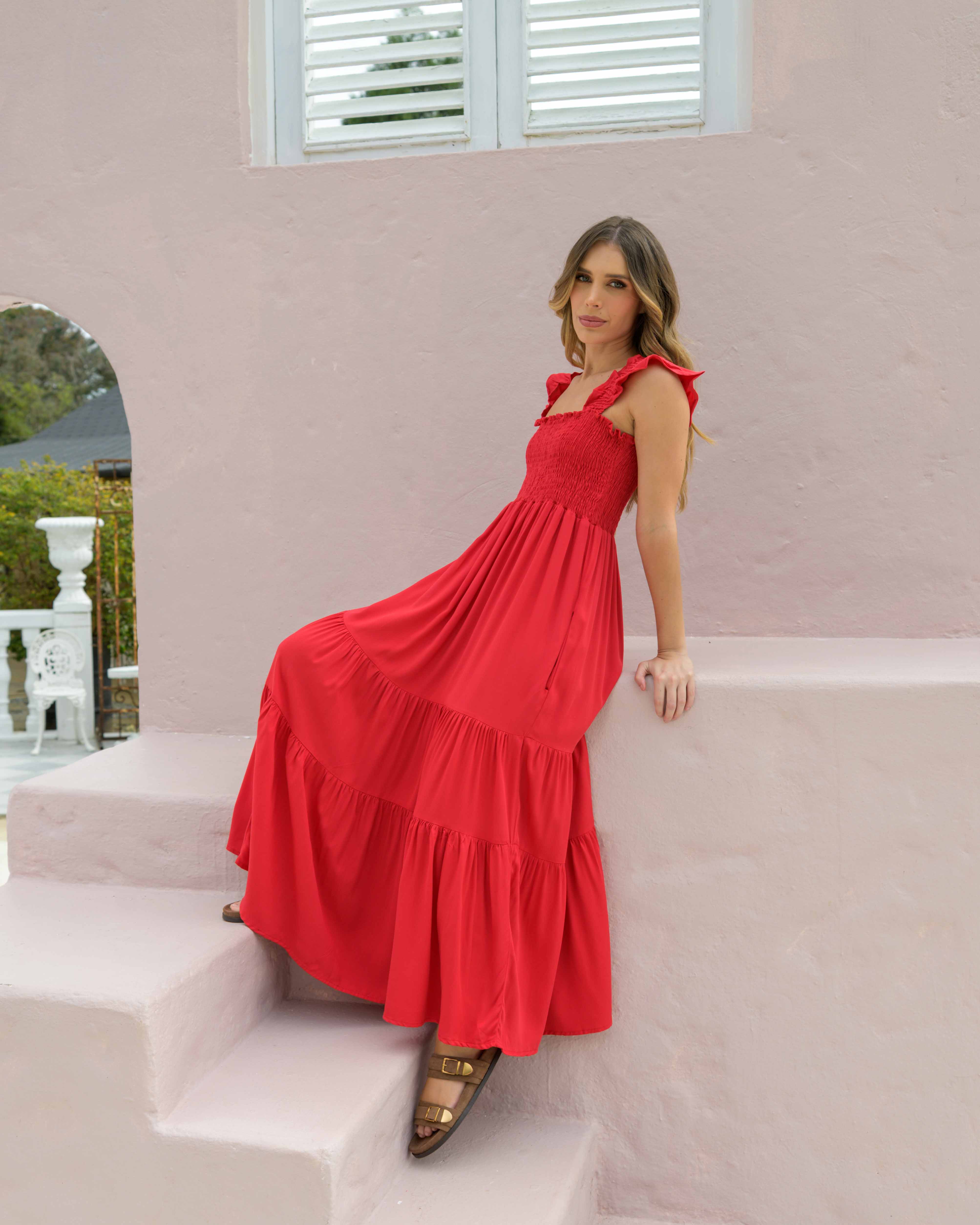 Vestido Sally Plane Rojo