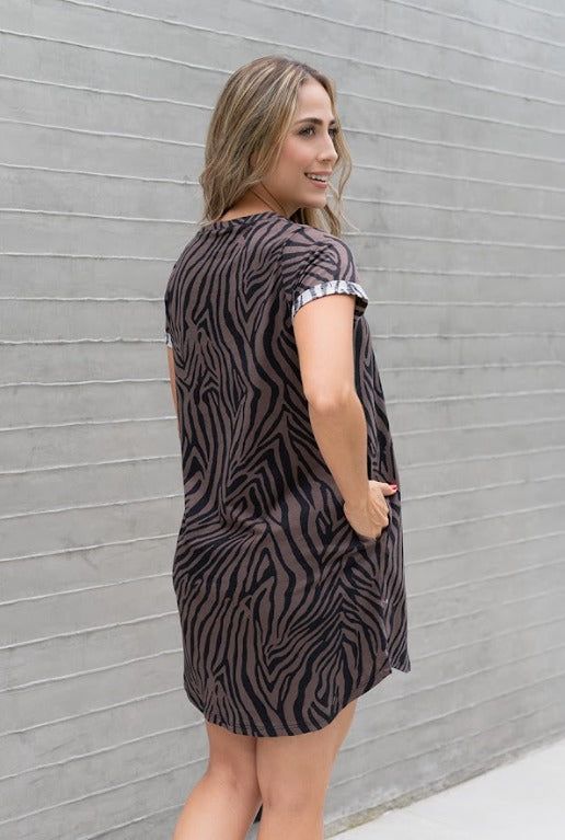 Vestido Plane Zebra Taupe