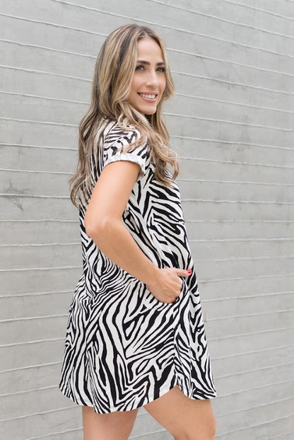 Vestido Plane Zebra Blanco