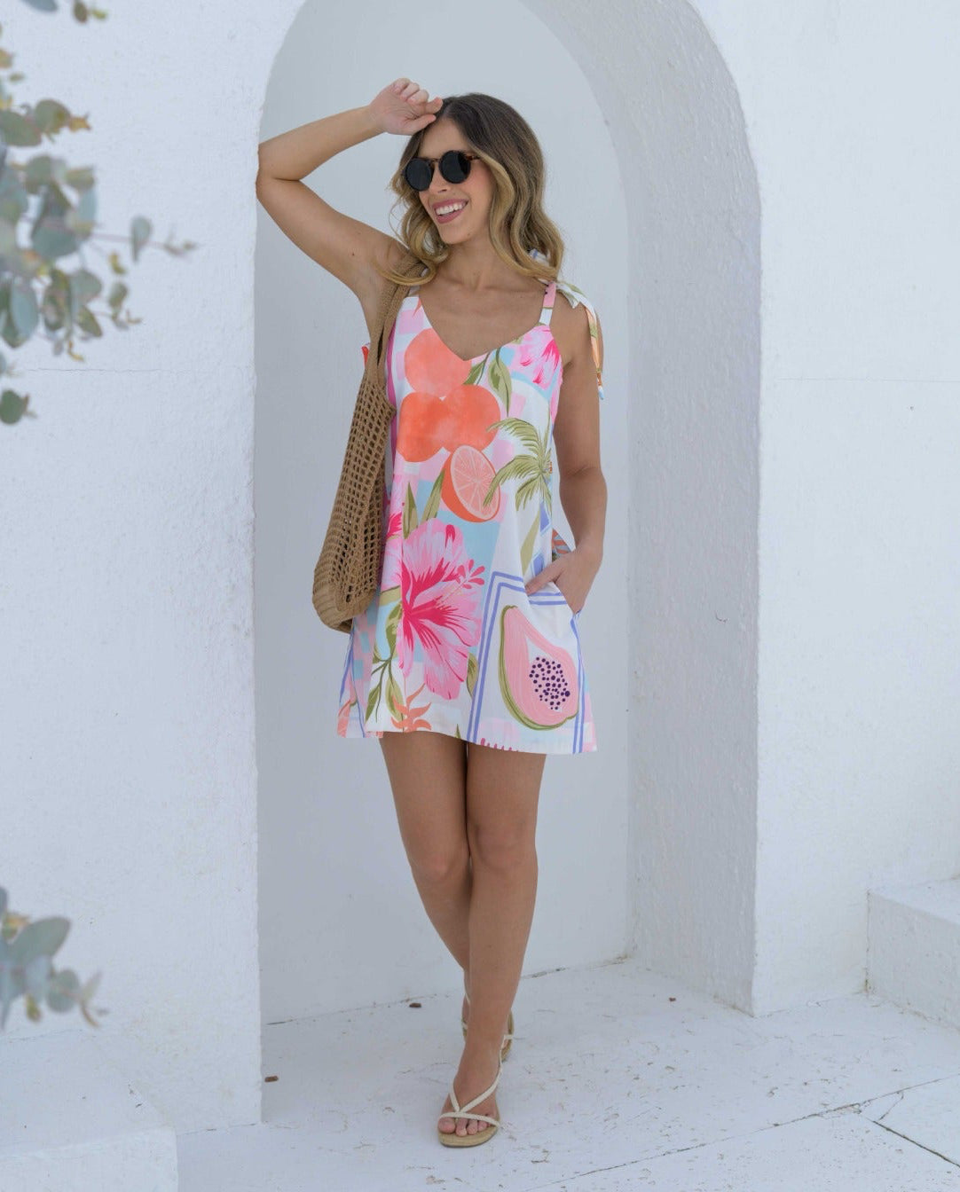 Vestido Abril Flores Rosa