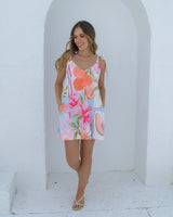 Vestido Abril Flores Rosa