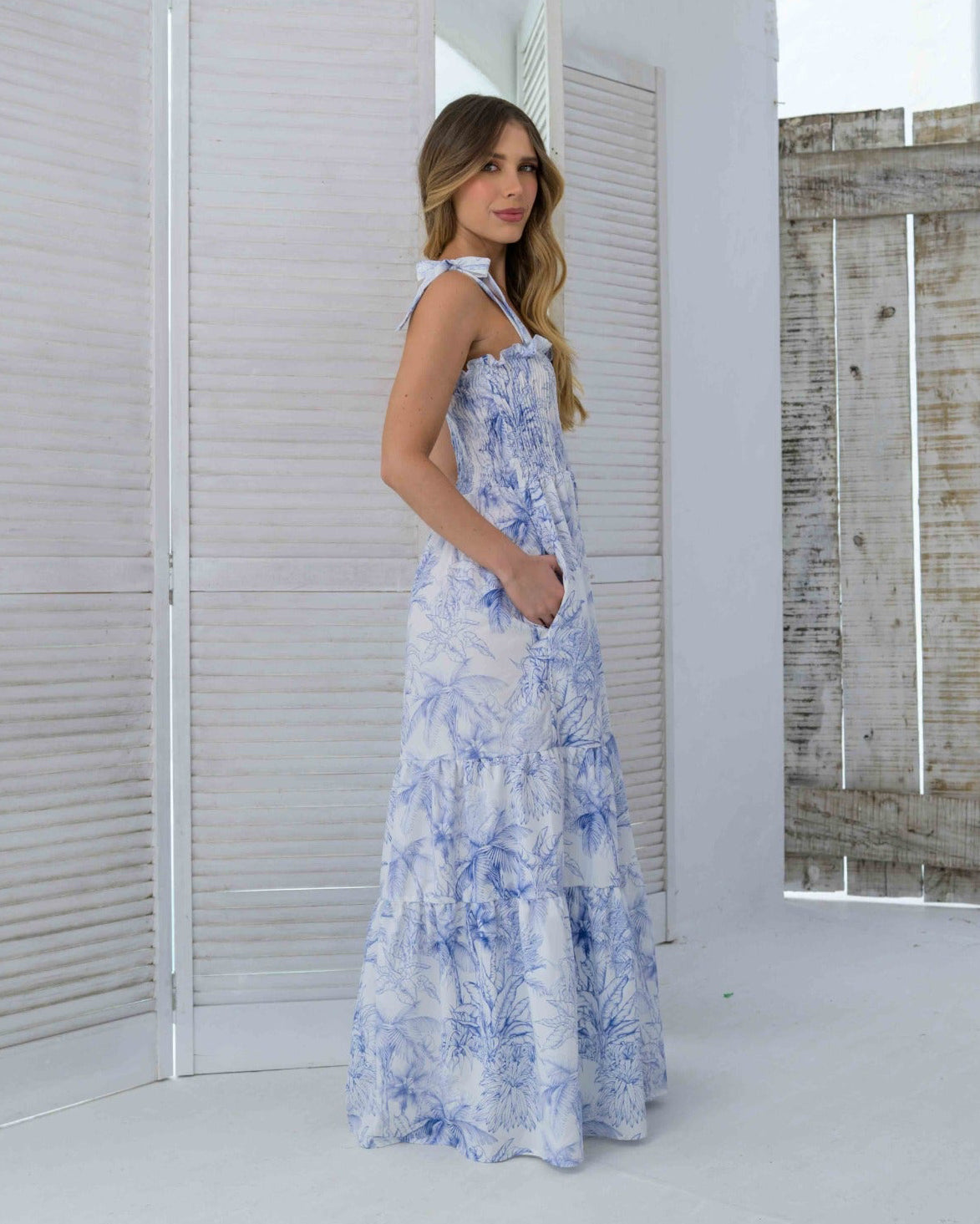 Vestido Danna Palmas Blue