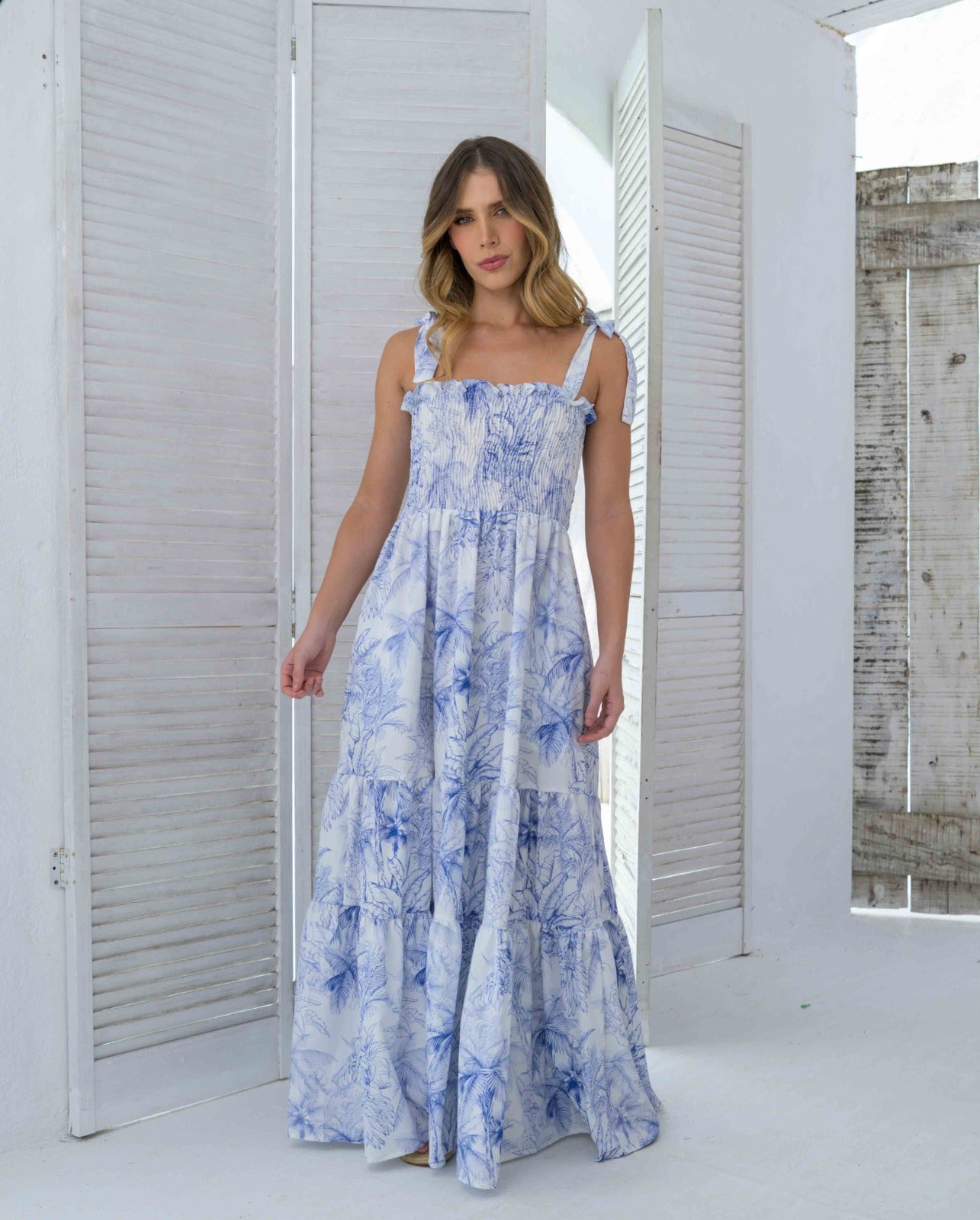 Vestido Danna Palmas Blue