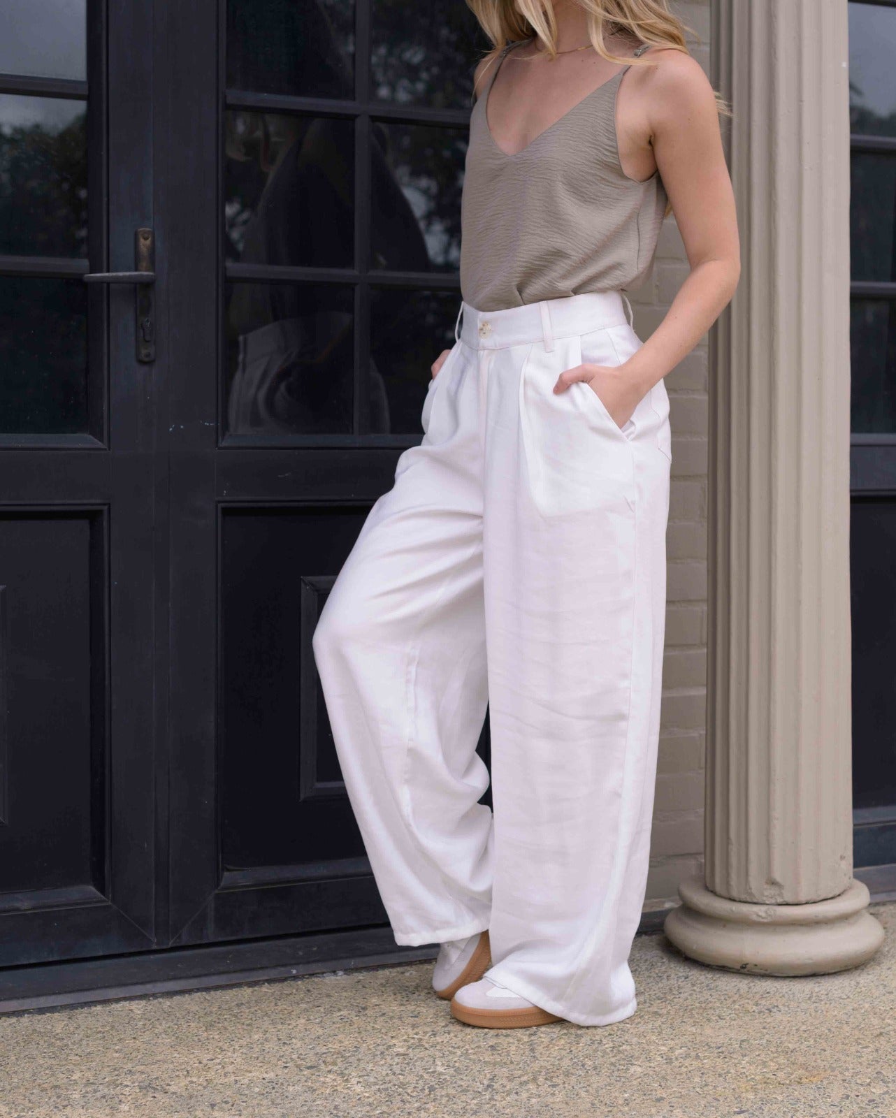 Pantalón Kary Plane Marfil