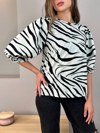 Blusa Violeta zebra menta