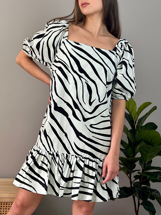 Vestido calixta zebra menta