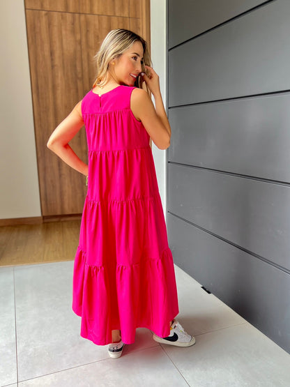 Vestido Praia fucsia